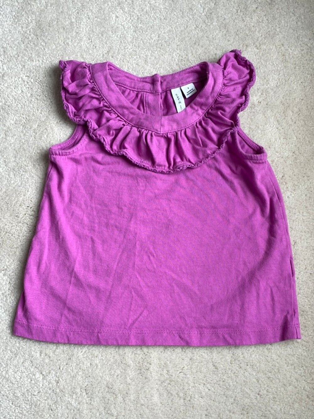 Janie and Jack Purple Ruffled Tank Top Sleeveless Shirt Girls Size 5